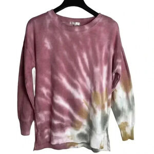Ultra Flirt Multicolor Tie Dye Pullover Tunic Sweatshirt Top Size Small
